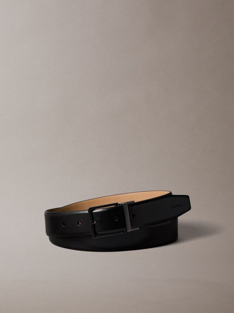 Black Full-Grain Leather Belt  Men