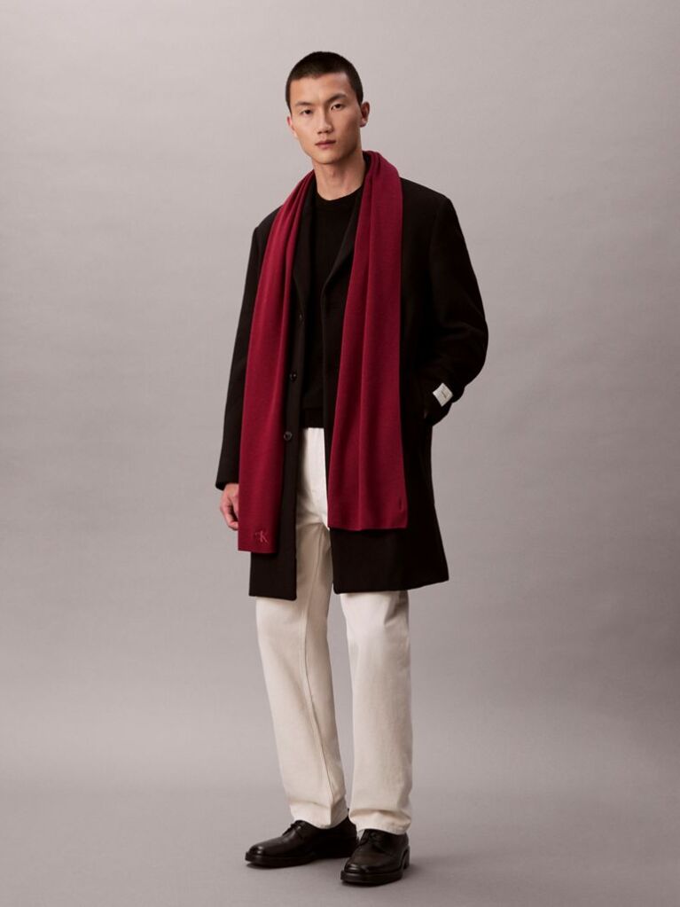 Red Signature Logo Scarf  Men