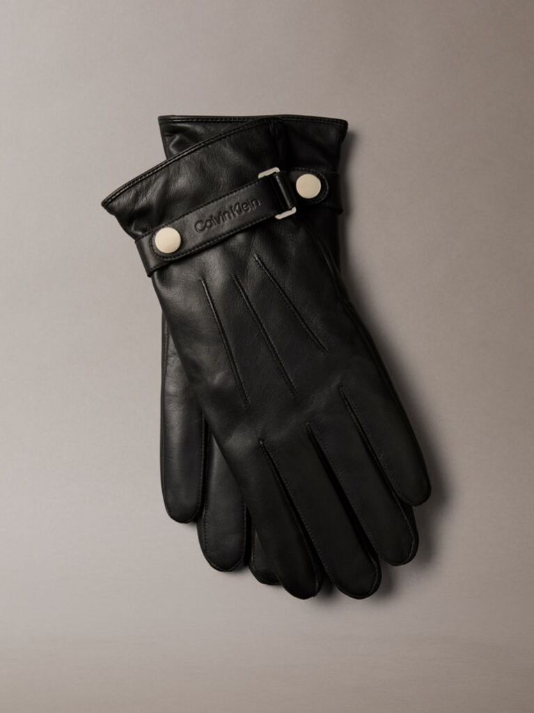 Black Soft Nappa Leather Touchscreen Gloves  Men