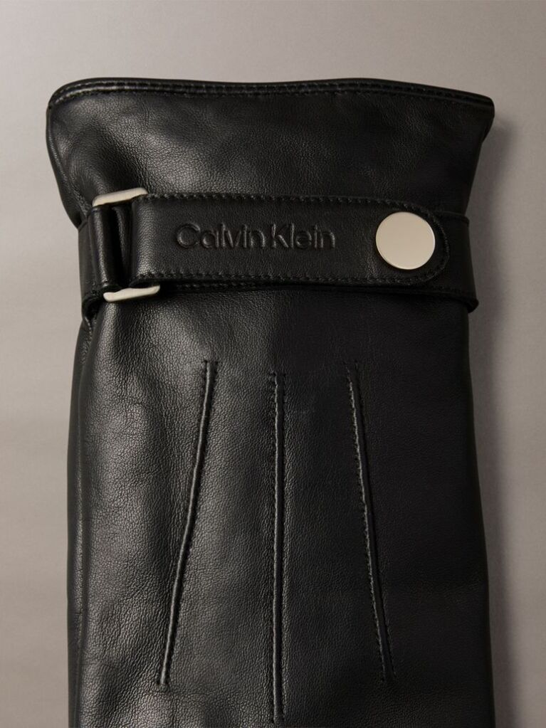 Black Soft Nappa Leather Touchscreen Gloves  Men