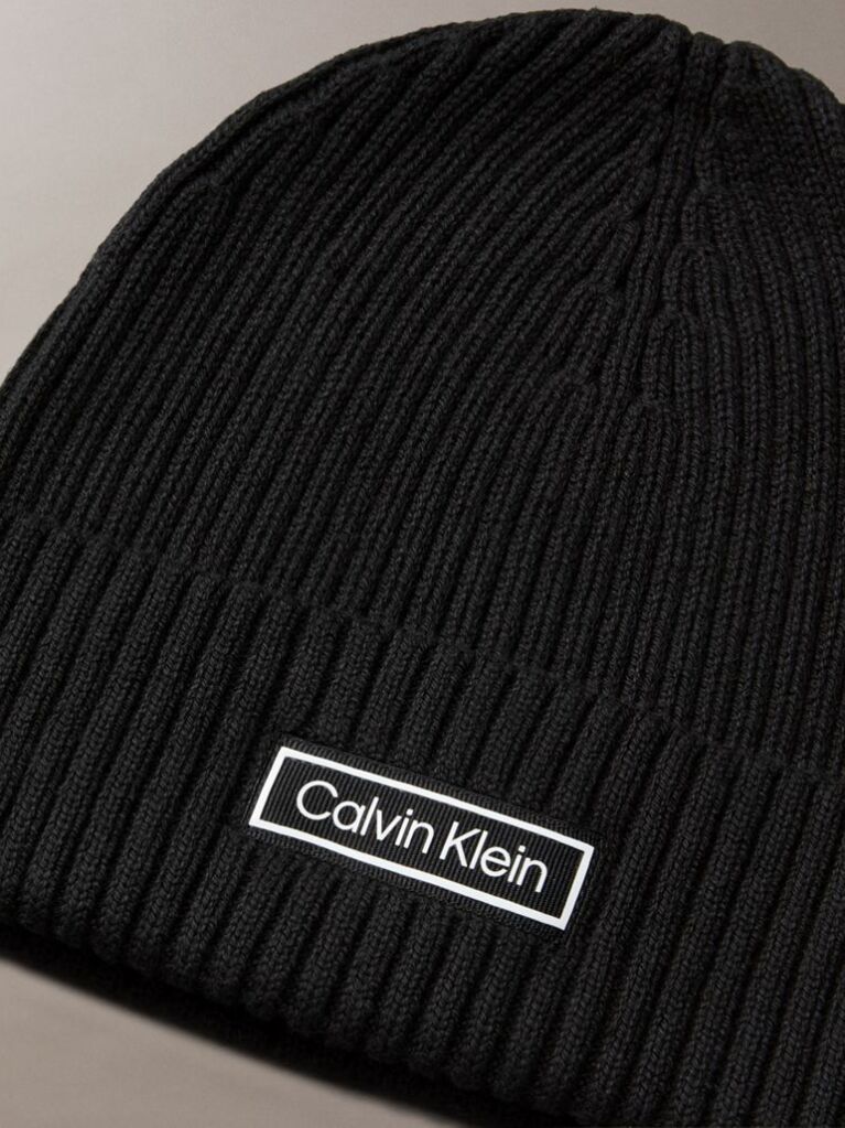Black Cotton Cashmere Blend Beanie  Men