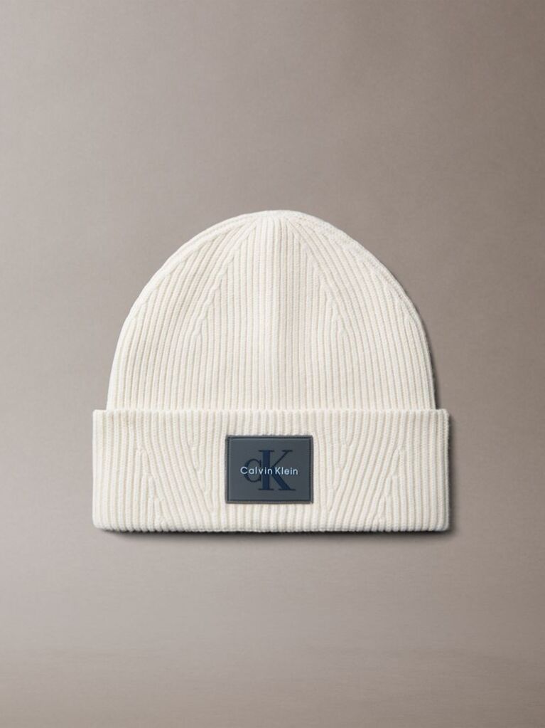 Grey Signature Logo Beanie  Men