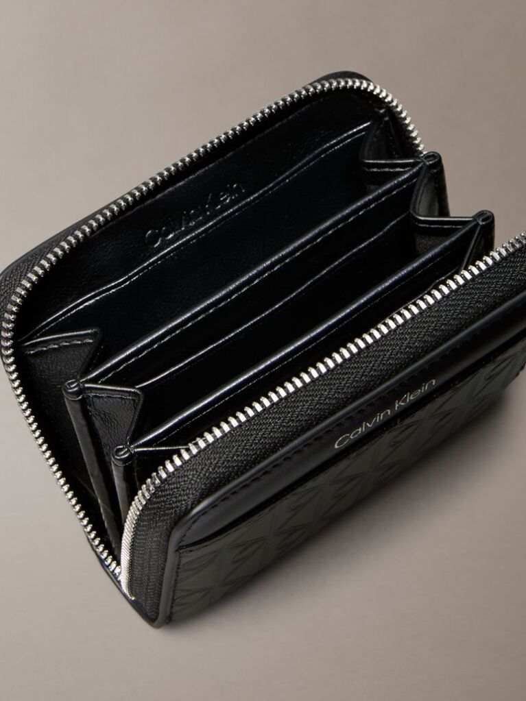 Black Soft Nappa Leather RFID Zip-Around Wallet  Women