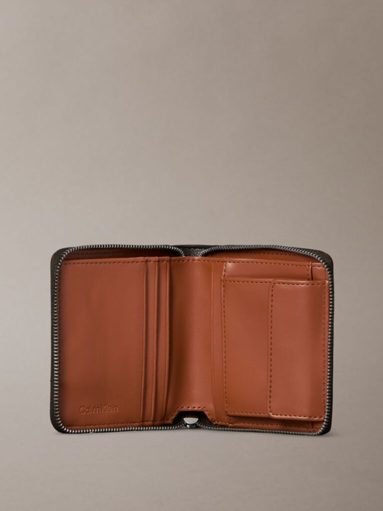 Brown Allover Monogram Square Zip Wallet  Women