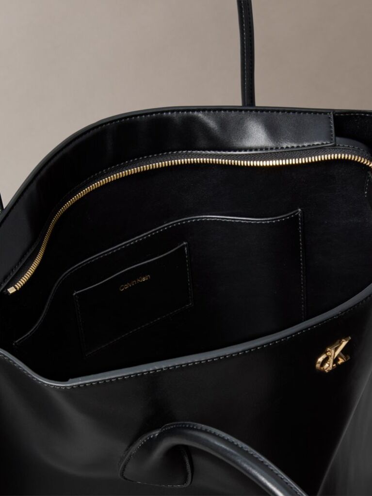 Black Monogram Logo Hardware Tote Bag  Women