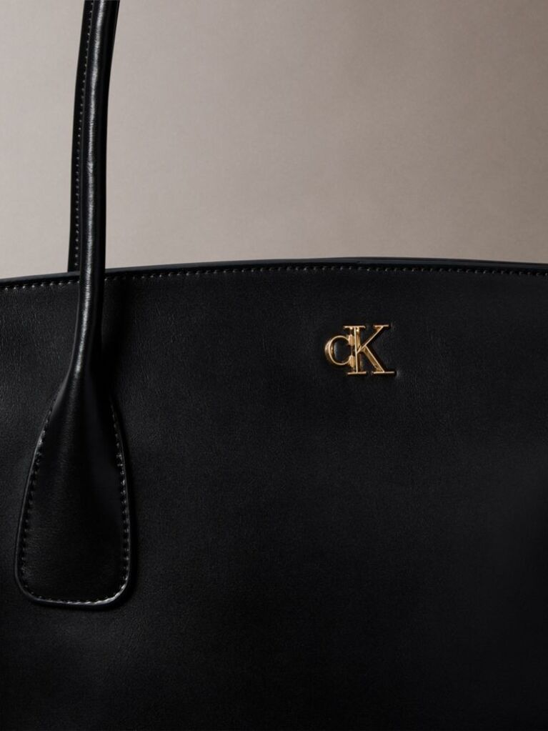 Black Monogram Logo Hardware Tote Bag  Women