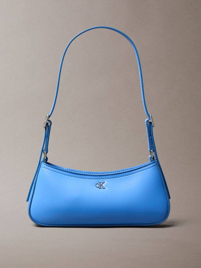 Blue Monogram Logo Hardware Shoulder Bag  Women