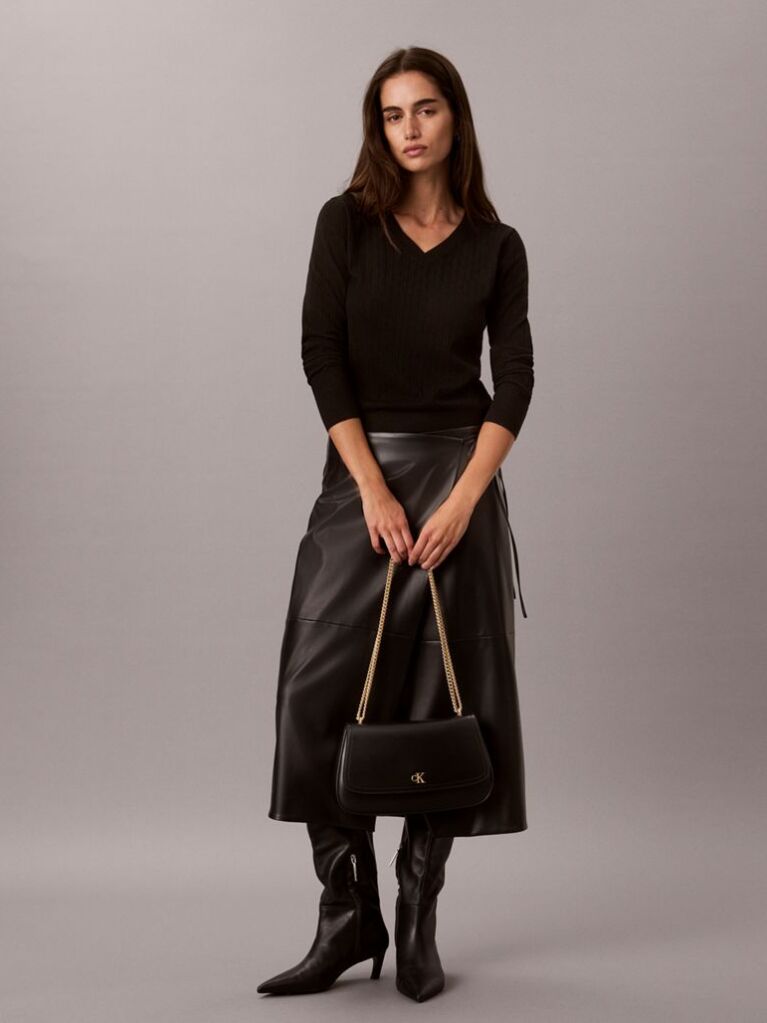 Black Monogram Hardware Shoulder Bag  Women