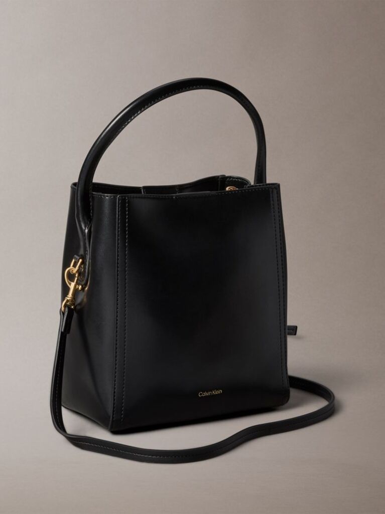 Black Monogram Logo Hardware Bucket Bag  Women