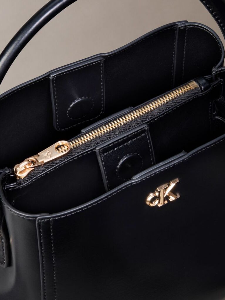 Black Monogram Logo Hardware Bucket Bag  Women