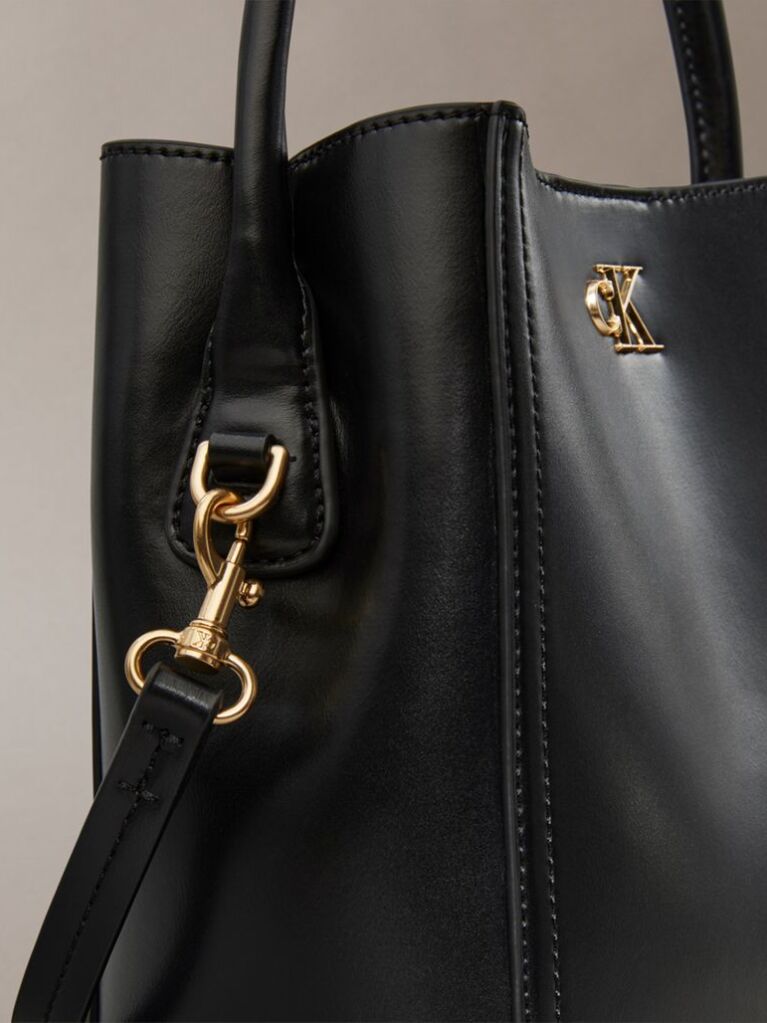 Black Monogram Logo Hardware Bucket Bag  Women