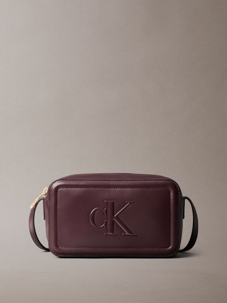 Red Embossed Monogram Logo Camera Bag  Women