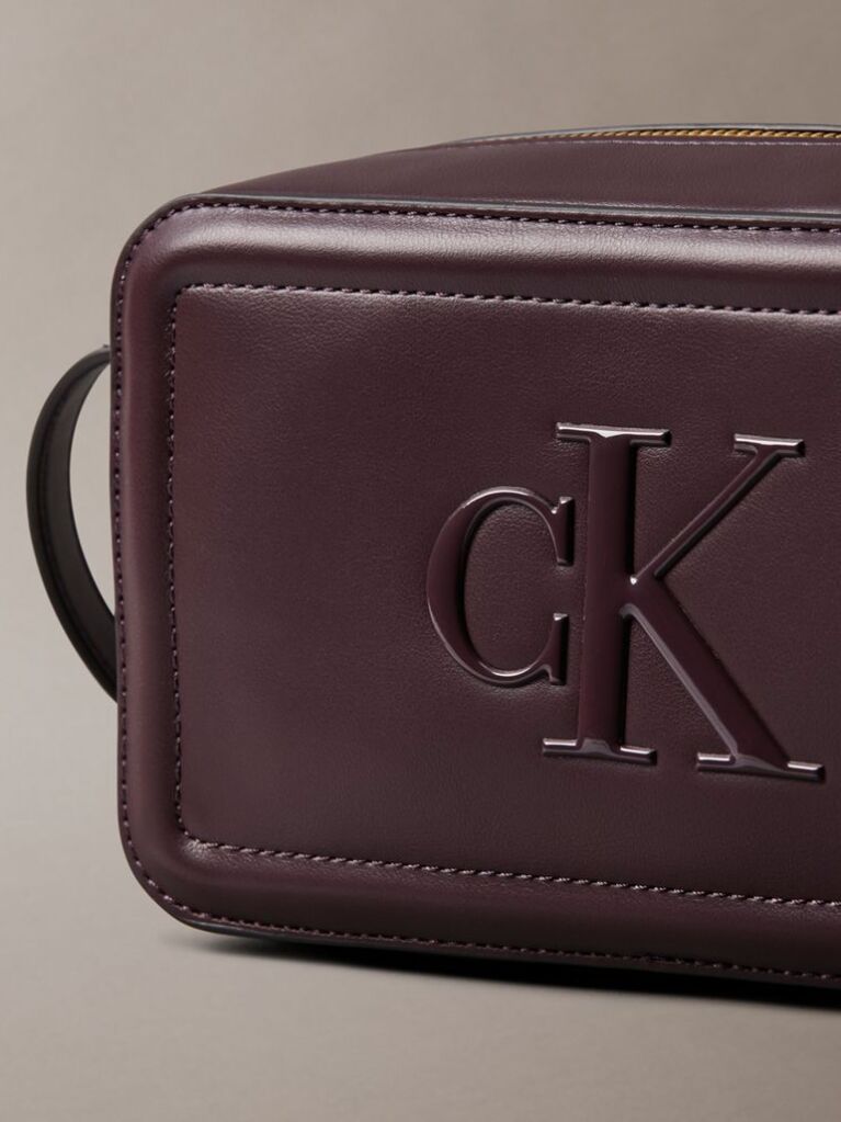 Red Embossed Monogram Logo Camera Bag  Women