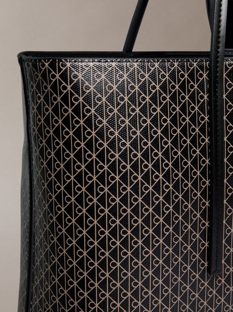 Μαύρο Τσάντα Tote Με Μονόγραμμα Και Πορτοφόλι  Γυναίκα