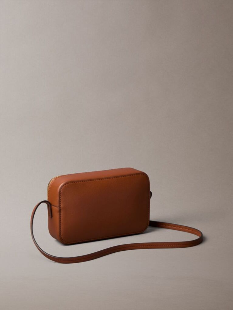 Brown Foil Logo Camera Bag  Women