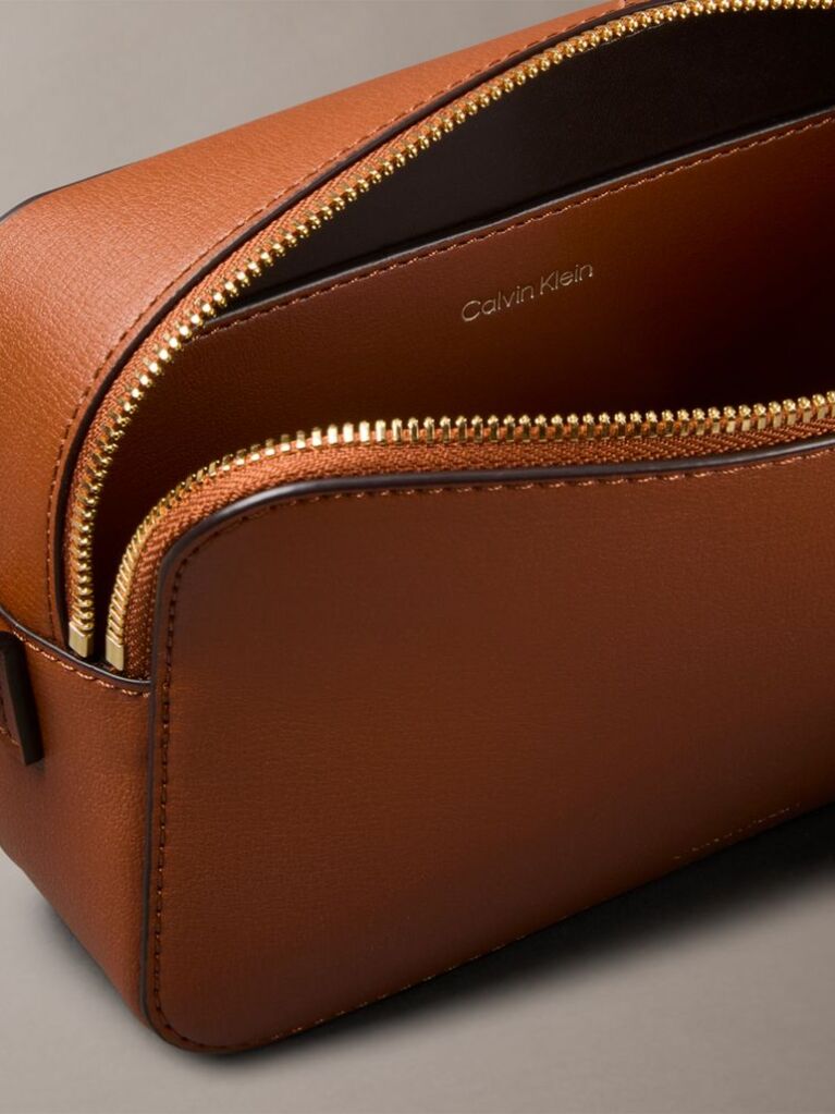 Brown Foil Logo Camera Bag  Women