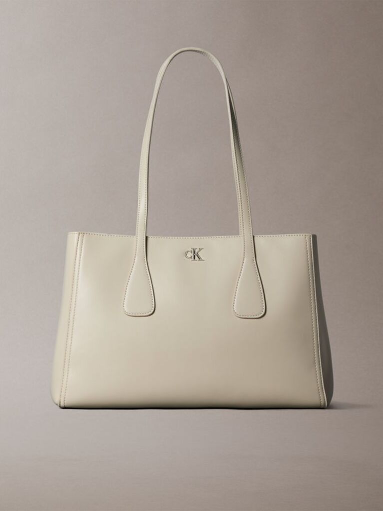 White Monogram Medium Work Tote Bag  Women