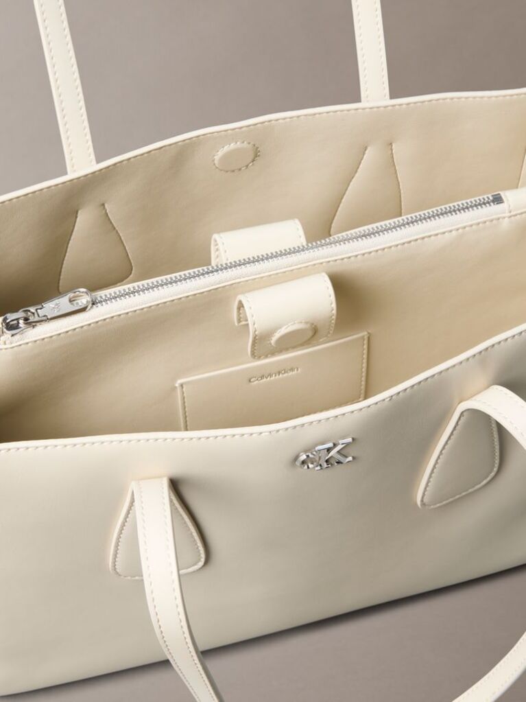 White Monogram Medium Work Tote Bag  Women