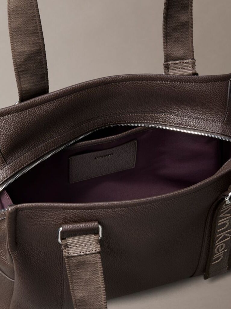 Brown Logo Strap Tote Bag  Women