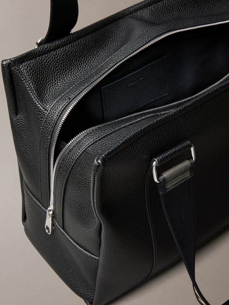 Black Logo Strap Tote Bag  Women