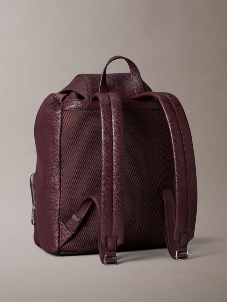 Red Logo Strap Flap Backpack  Women