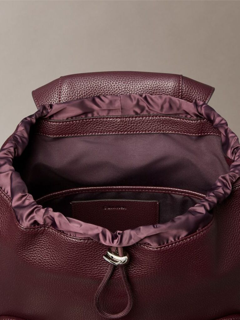 Red Logo Strap Flap Backpack  Women