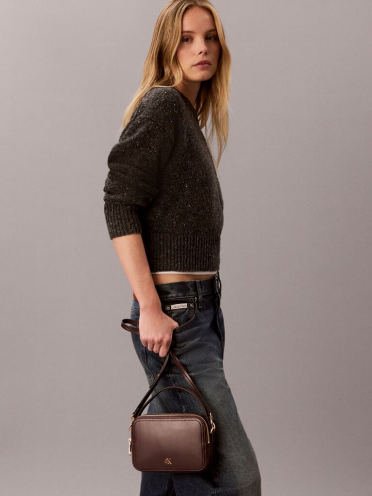 Red Monogram Logo Crossbody Camera Bag  Women