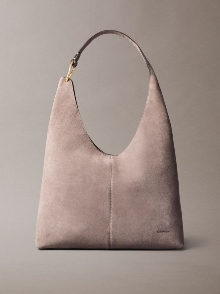 Brown Large Soft Suede Shoulder Bag  Women