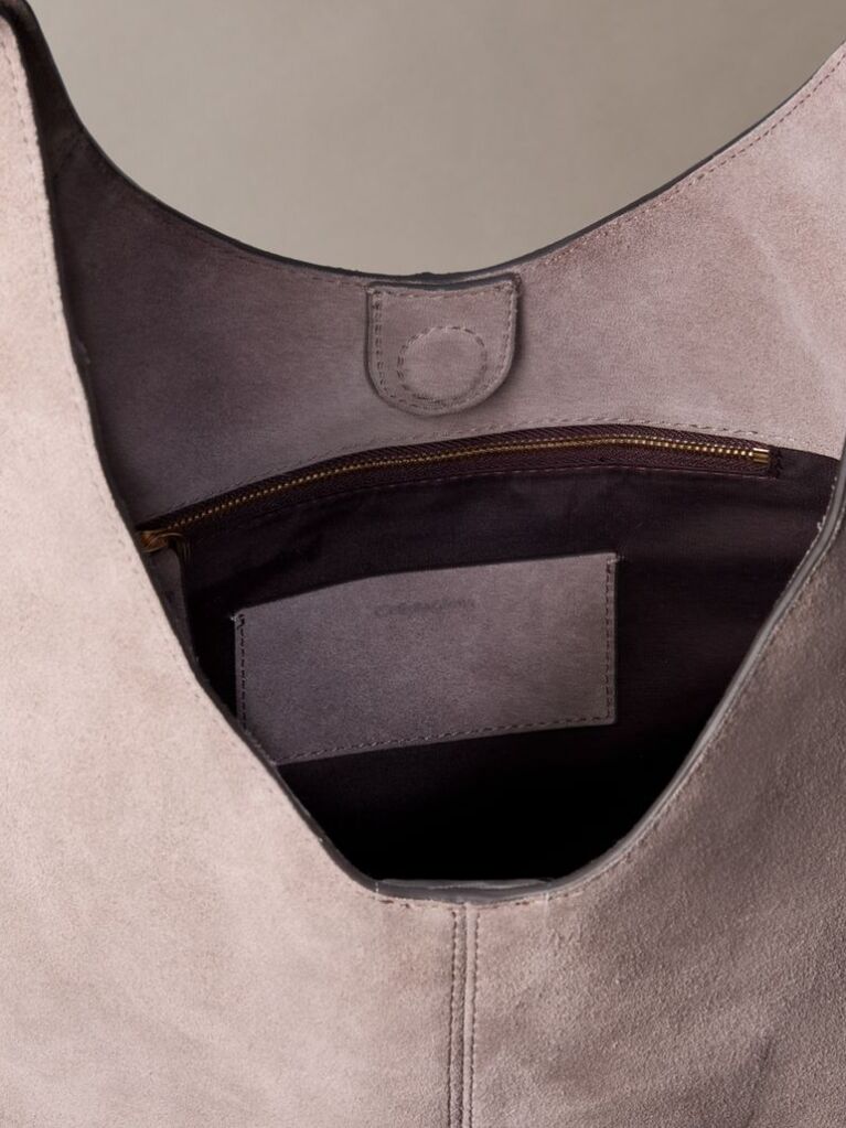 Brown Large Soft Suede Shoulder Bag  Women