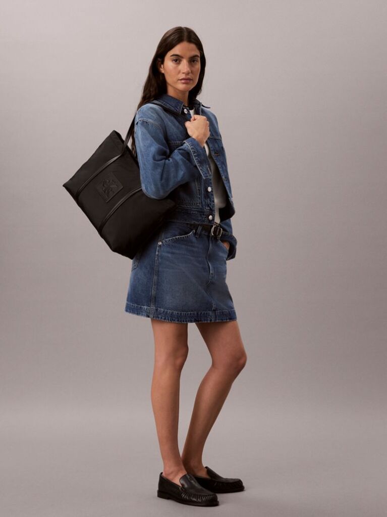 Black Embossed Monologo Tote Bag  Women