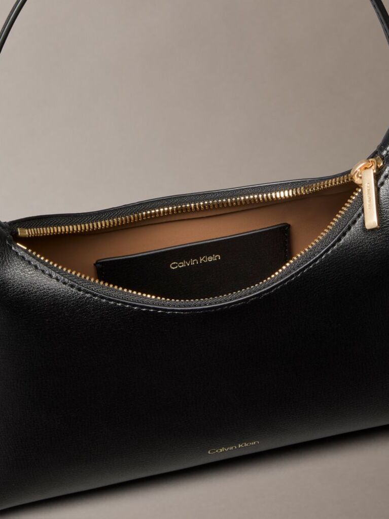 Black Foil Logo Small Shoulder Bag  Women
