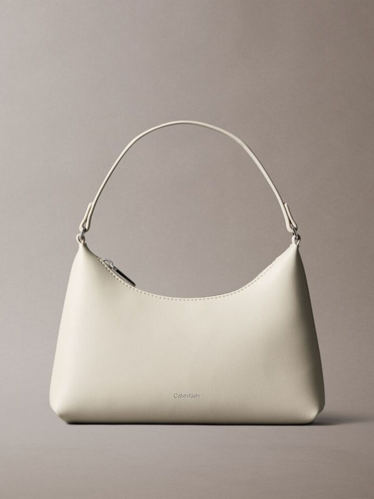 White Foil Logo Small Shoulder Bag  Women