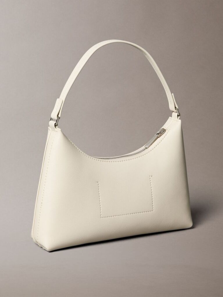 White Foil Logo Small Shoulder Bag  Women