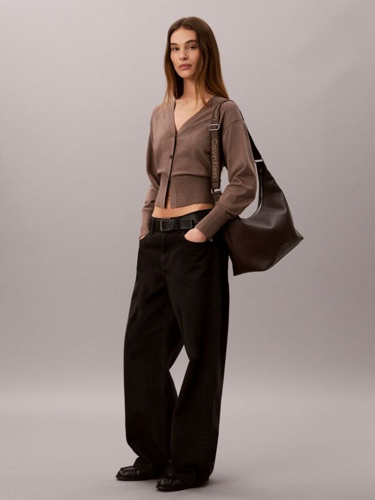 Brown Logo Strap Shoulder Bag  Women