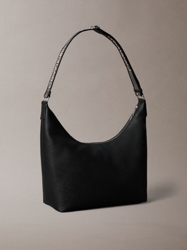 Black Logo Strap Shoulder Bag  Women