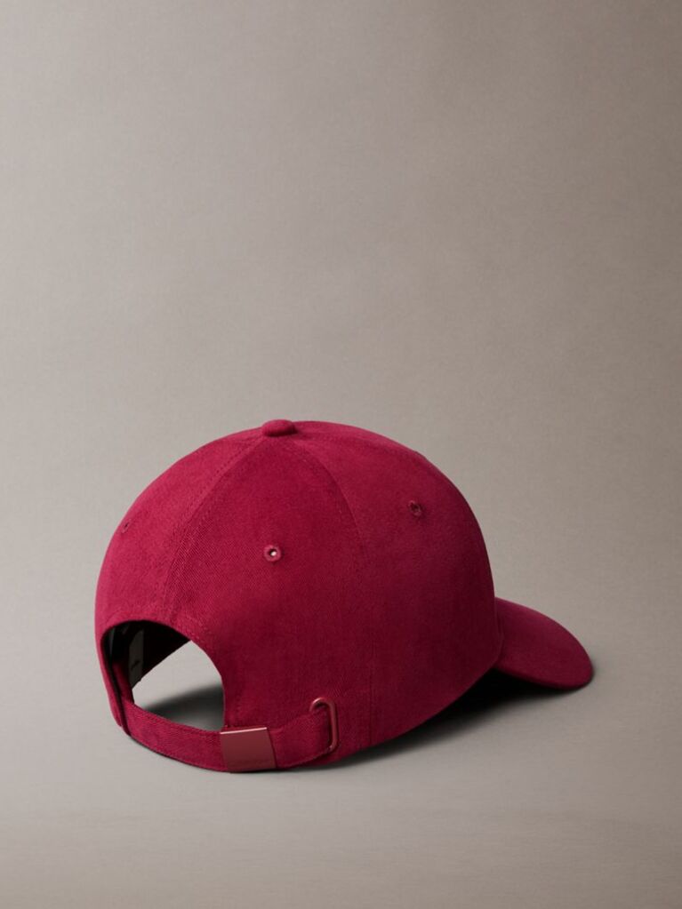 Red Emblem Monogram Logo Baseball Cap  Women