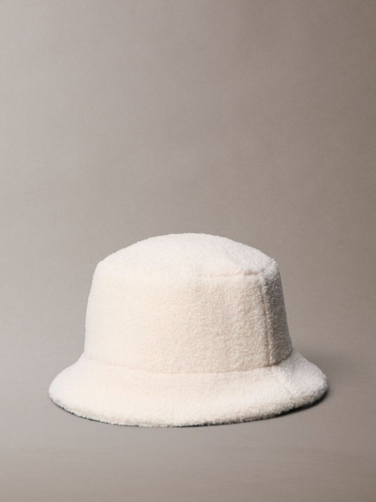 White Sherpa Bucket Hat  Women