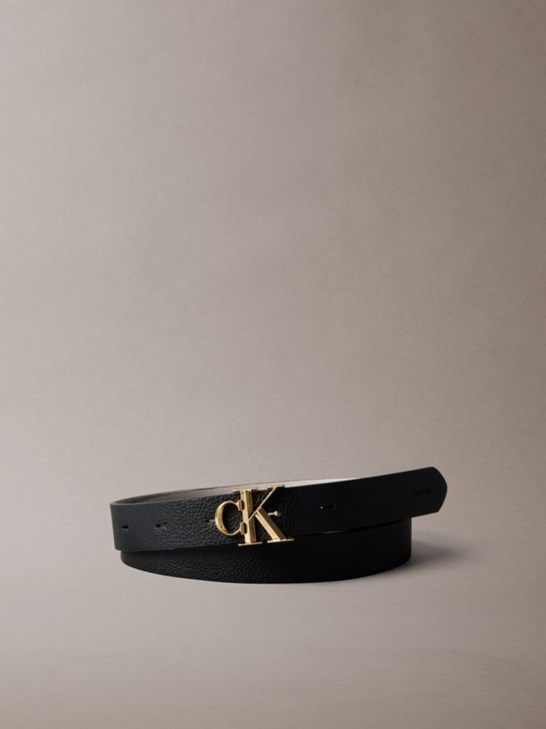 Multi Reversible Pebbled Leather Logo Belt  Women