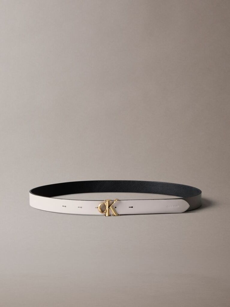 Multi Reversible Pebbled Leather Logo Belt  Women