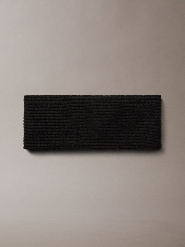 Black Wool Blend Soft Twist Headband  Women