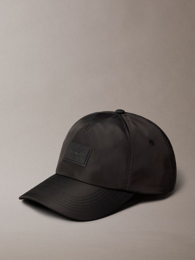 Black Logo Patch Cap  Men
