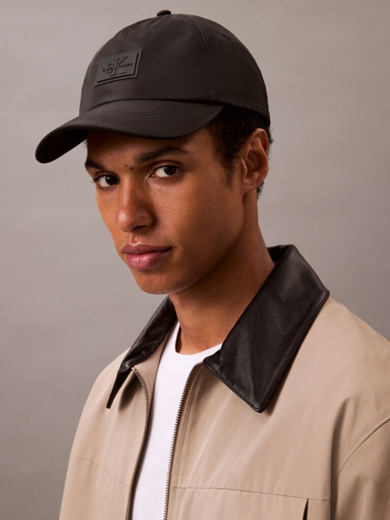 Black Logo Patch Cap  Men