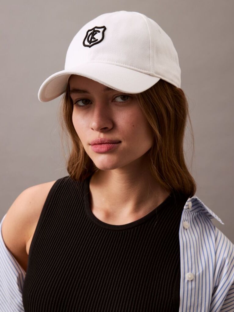 White Twill Logo Cap  Men