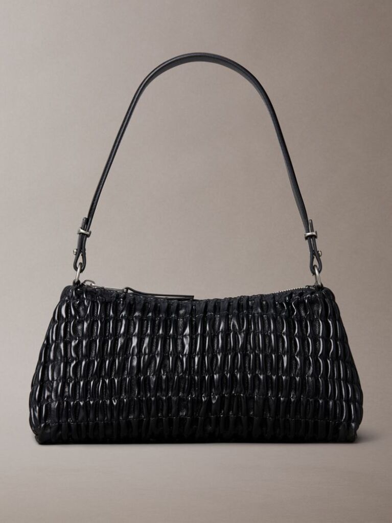 Black Rouched Shoulder Bag  Women