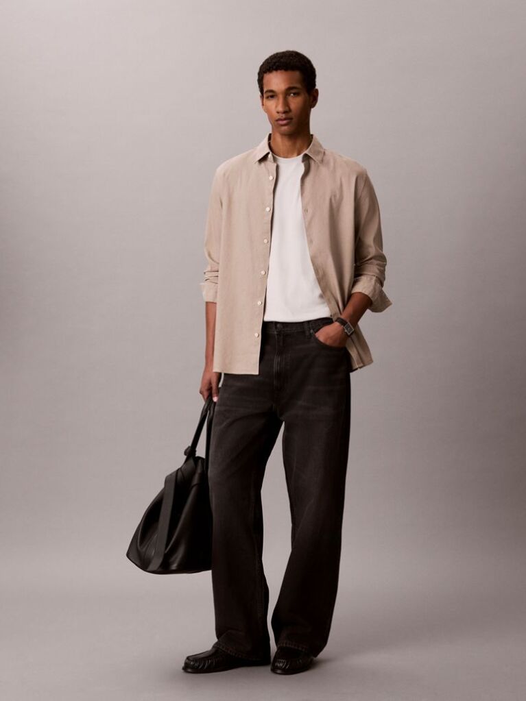 Beige Pima Cotton T-shirt  Men