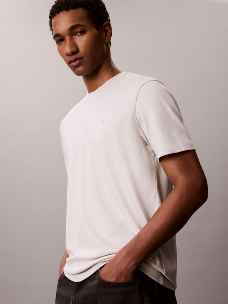 Beige Pima Cotton T-shirt  Men