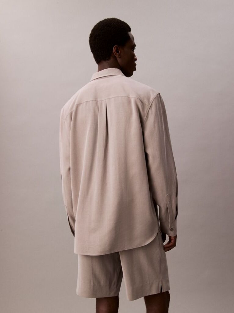 Beige Lyocell Relaxed Shirt  Men