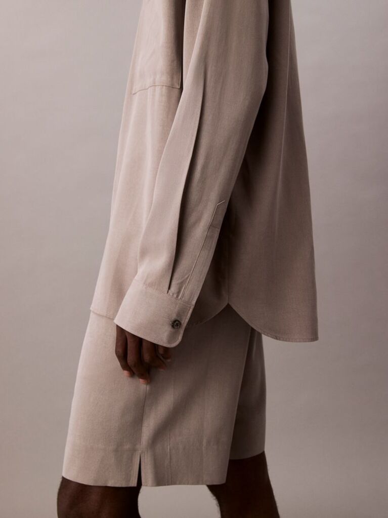 Beige Lyocell Relaxed Shirt  Men