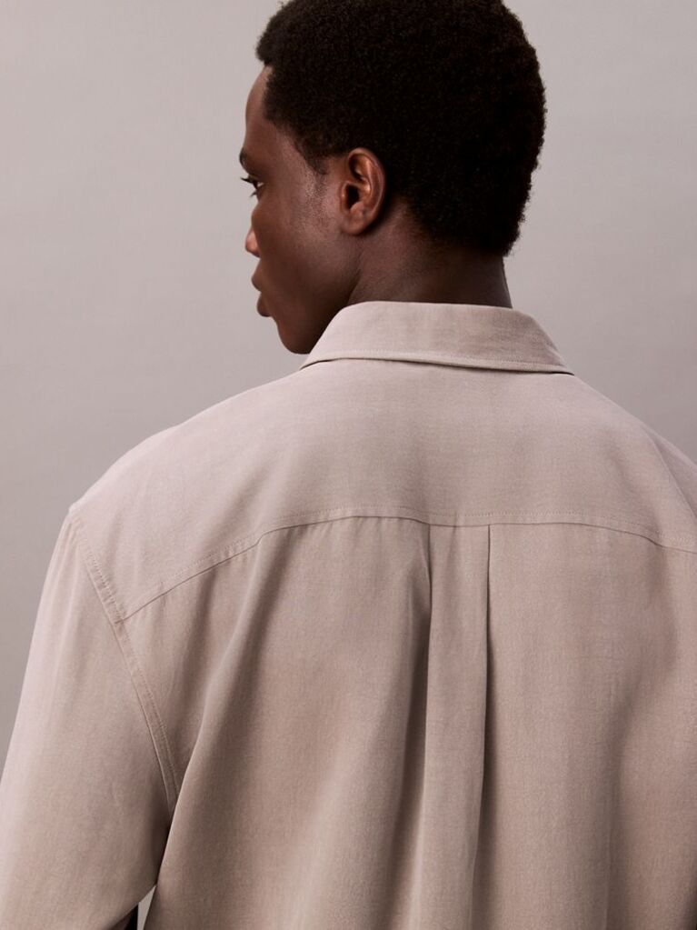 Beige Lyocell Relaxed Shirt  Men