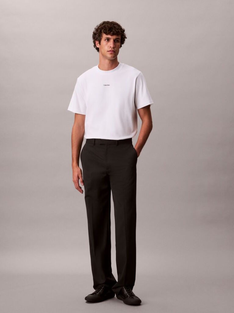 White Short Sleeve Stretch Pique Nano Easy Tee  Men